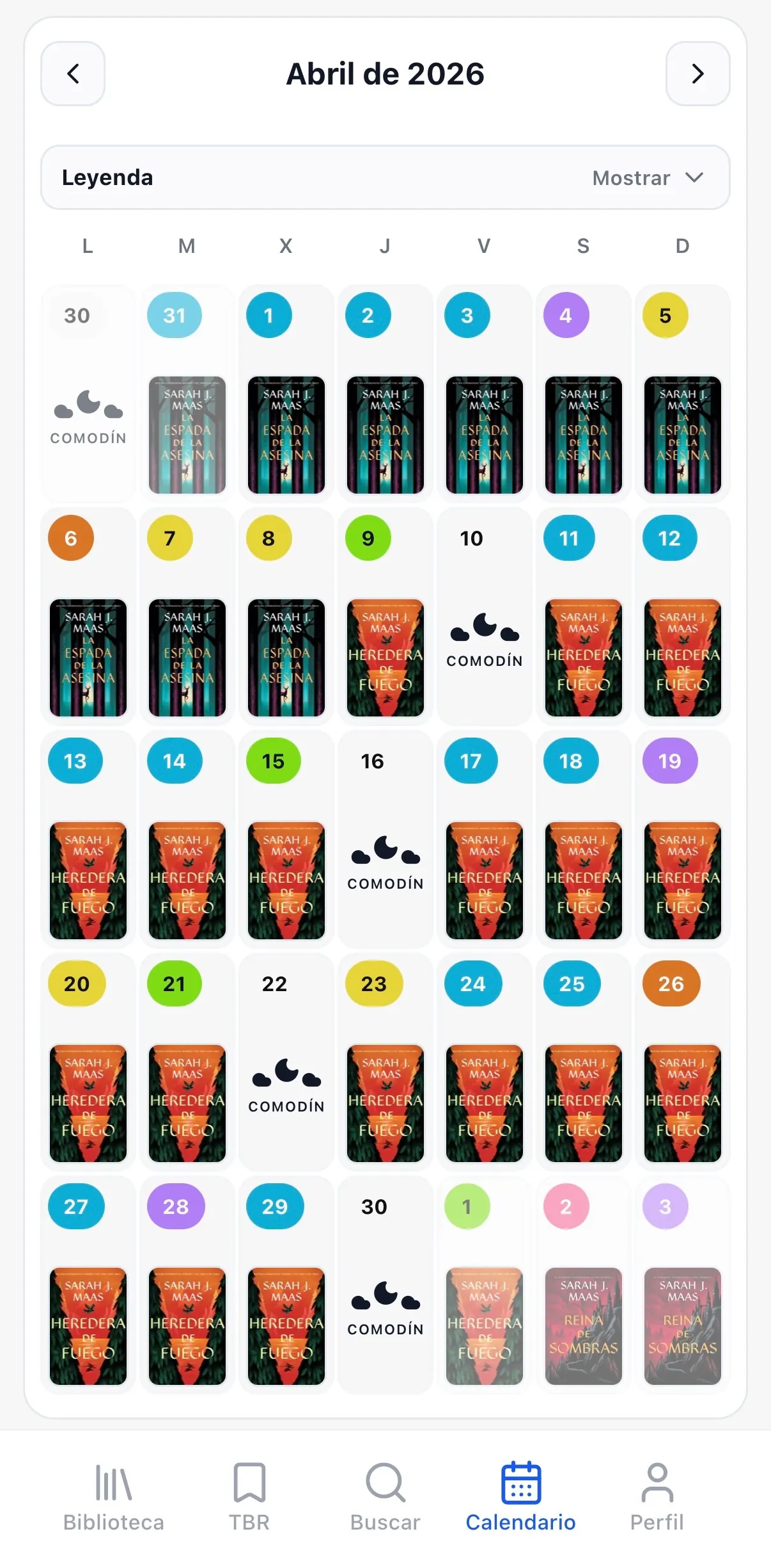 Calendario y progreso